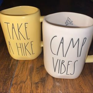 Rae Dunn Mugs “Camp Vibes” and “Take a Hike”